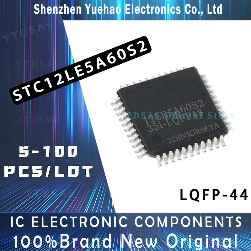 

5pcs STC12LE5A60S2-35I-LQFP44 STC12LE5A60S2-35I STC12LE5A60S2 STC12LE5A IC MCU LQFP-44 Chip