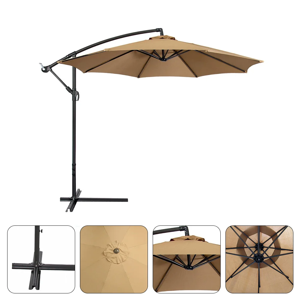 

Umbrella Canopy Replacement Outdoor Cover Half Parasolround Patio Sunshade Market Beach Sun Fabricoffset Foot Cafe Fitting Thick