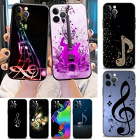 luxury phone case for iphone 11 12 13 pro max 7 8 se xr xs max 5 5s 6 6s plus case soft silicone cover music notes stave