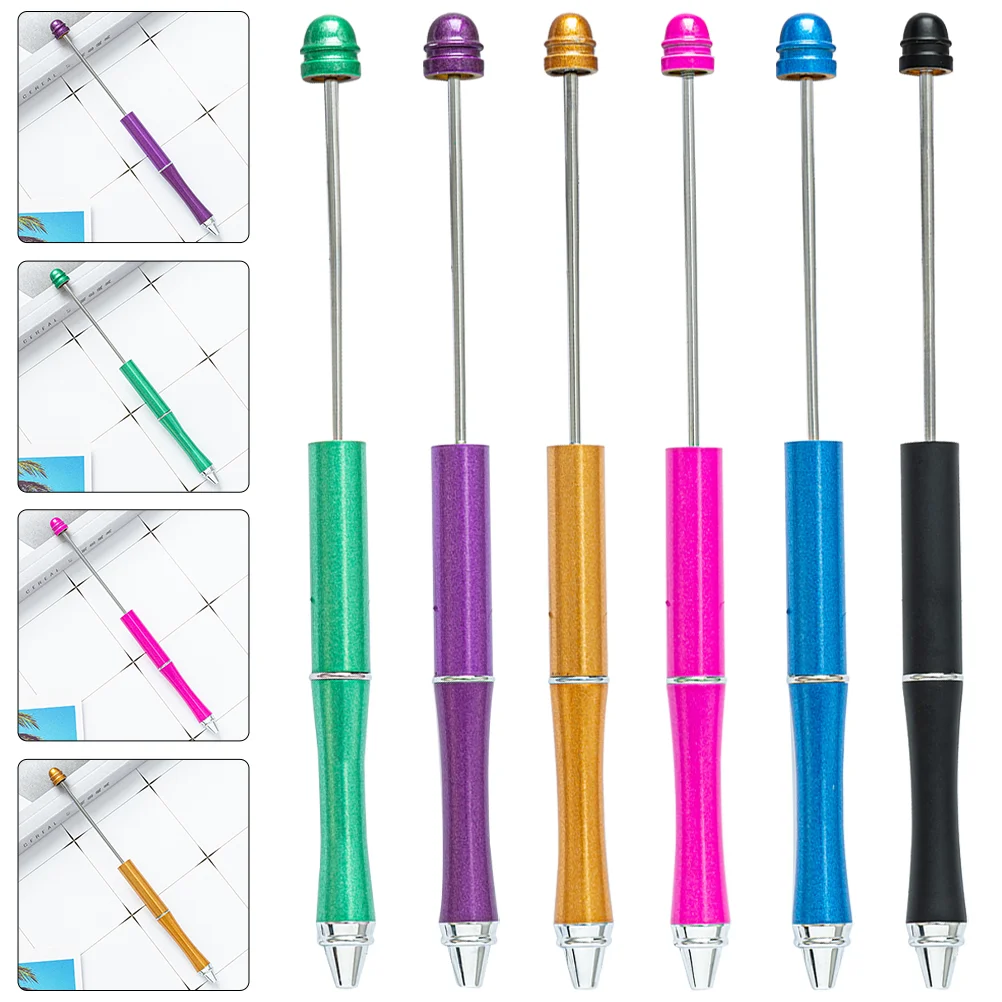 

6 Pcs Ballpoint Pen Adult Accessory Pens Beadable Metal Office Bulk Ink Writing
