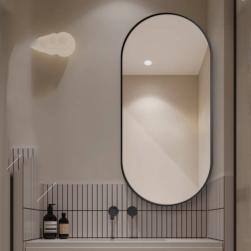 

Aesthetic Full Body Bath Mirrors Curved Length Bedroom Makeup Bath Mirrors Light Espelho Grande Bathroom Accessories WW50BM