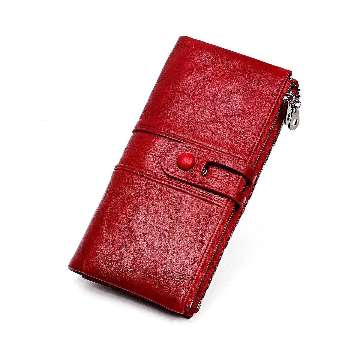 Ms RFID wallet leather head layer cowhide wallet thirty percent multifunctional long zero wallet