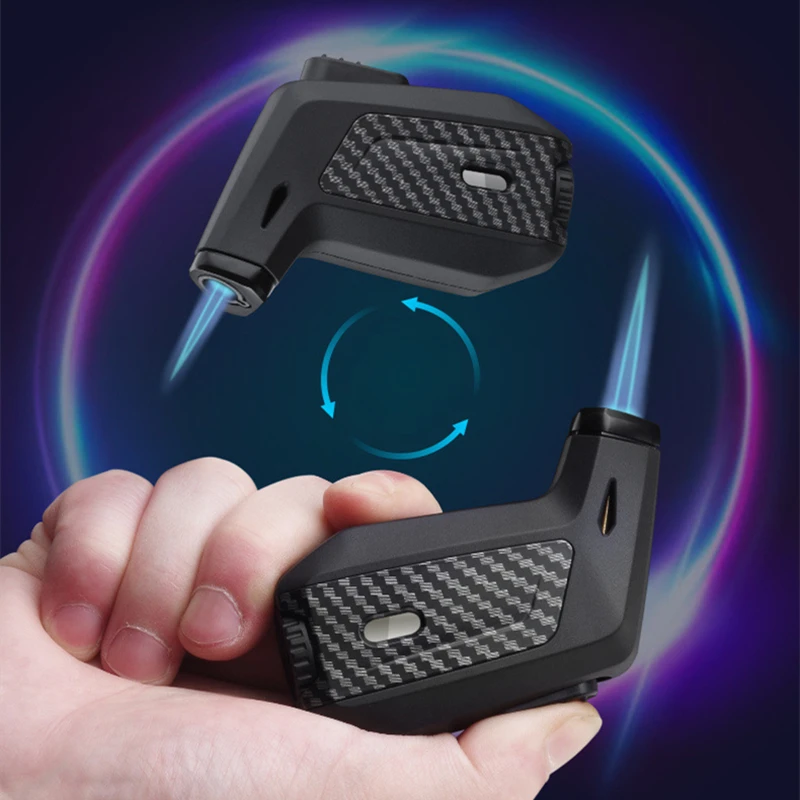 

New Personality Blue Flame Butane Lighter Torch Turbine Windproof Powerful Inflatable Lighters Household Accessories Gadgets