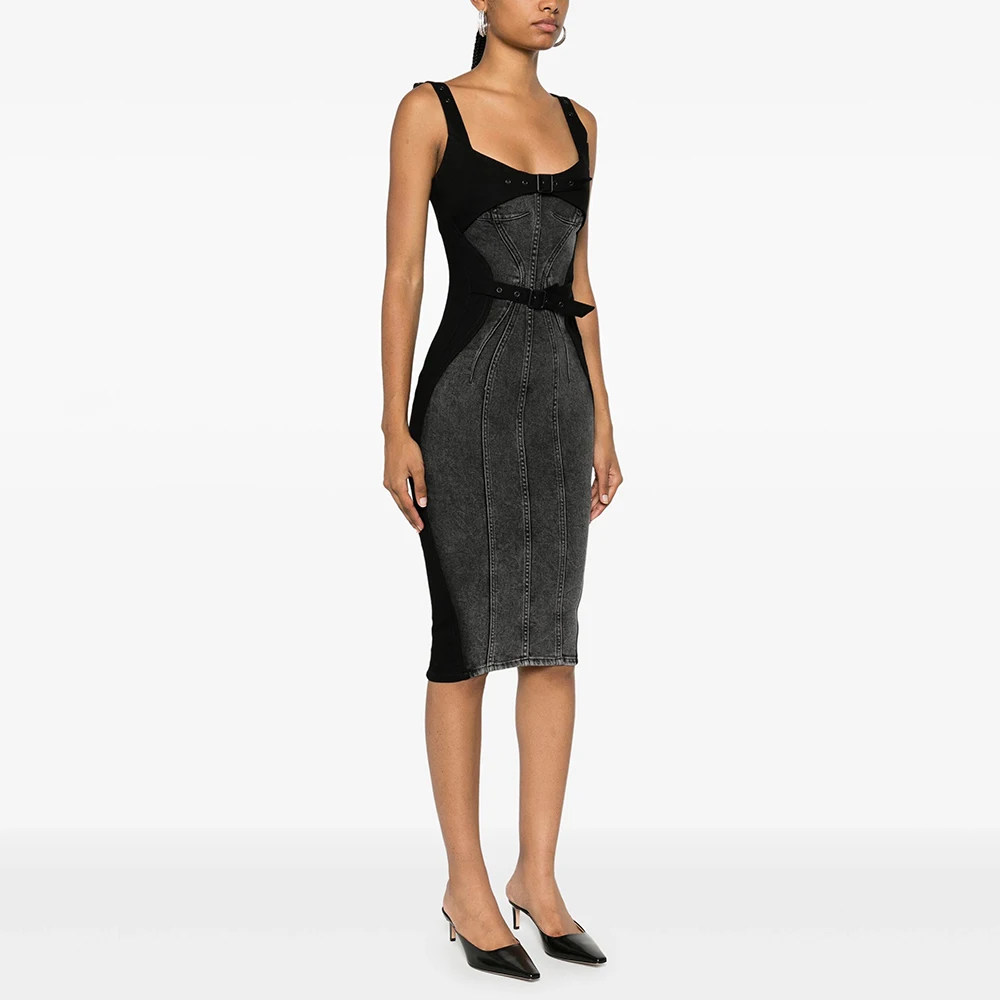 Женская джинсовая юбка из смеси хлопка темпераментная облегающая элегантная для