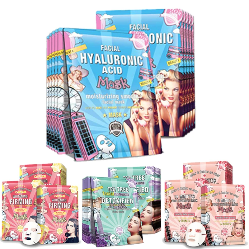 

20 Pcs Green Tea Acne Treatment Mask Women Men Anti Wrinkle Face Masks Facial Mask Sheets Set Free Shipping Hydrating Brighten