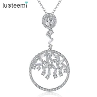 luoteemi elegant cubic zircon pendants accessories white gold color romantic necklace for women birthday christmas gifts bijoux