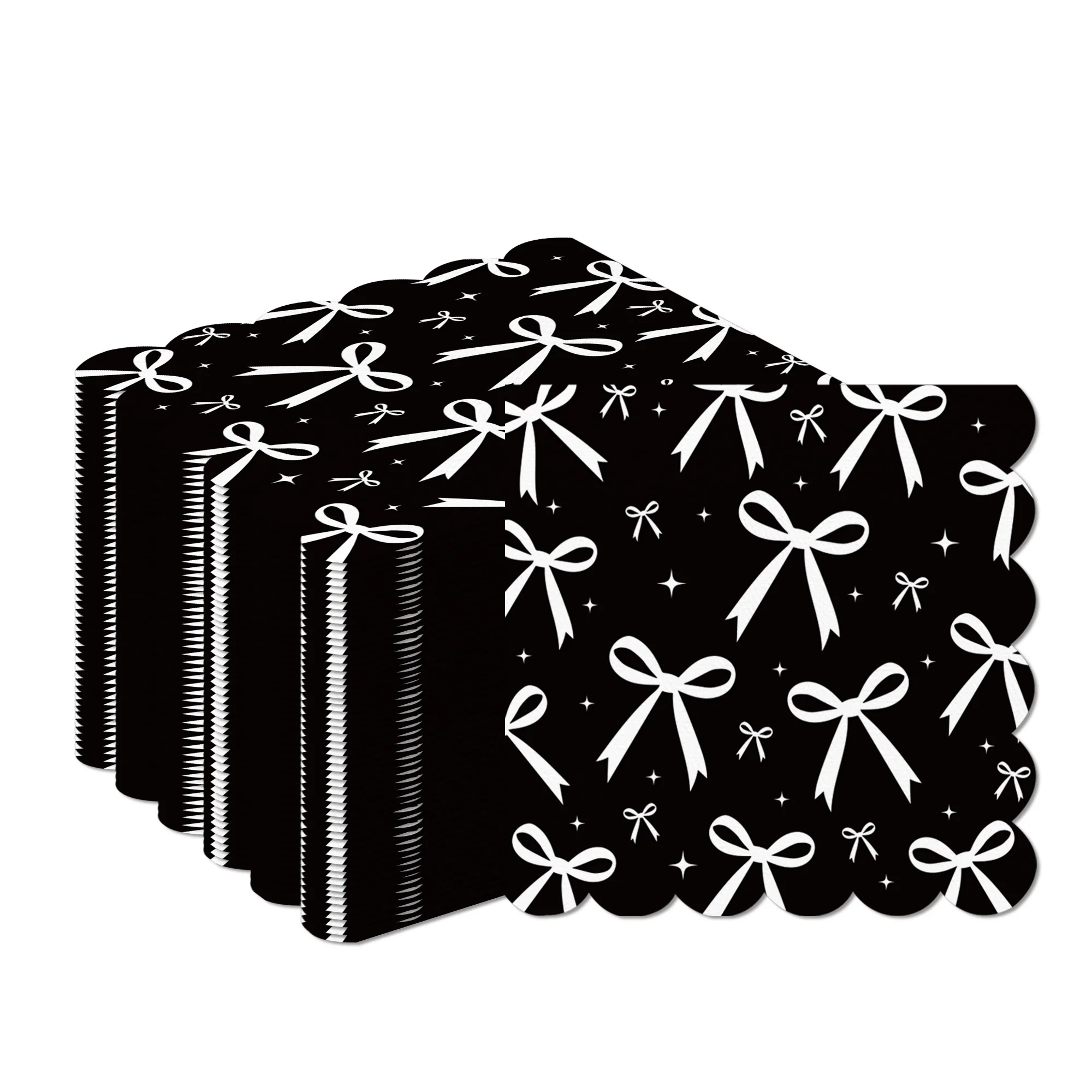 

Бумажные салфетки черные с узором бабочка набор 20/40/60 шт.