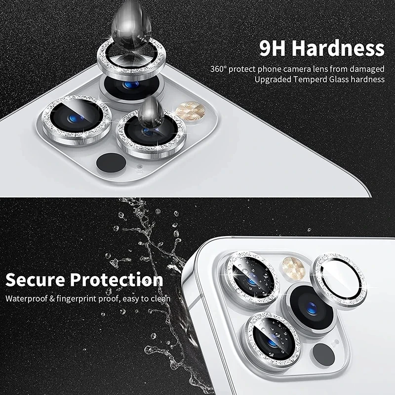 2-3Pcs Lens 11 12 13 Pro Max Metal Ring Protector Glass For Iphone 15 14 Plus 13Mini Camera Film