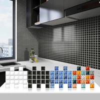 solid color mosaic wall stickers for kitchen wallpaper self adhesive oil proof and waterproof stickers diy splicing lattice pvc