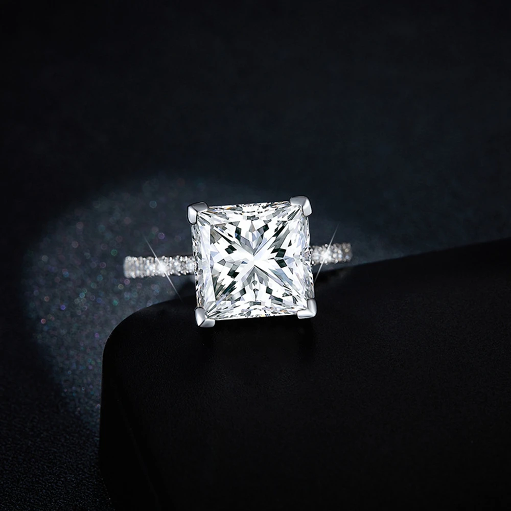 Wong Rain 100% Серебро 925 пробы 3EX VVS1 D цвет 9 5 мм принцесса вырезанные бриллианты