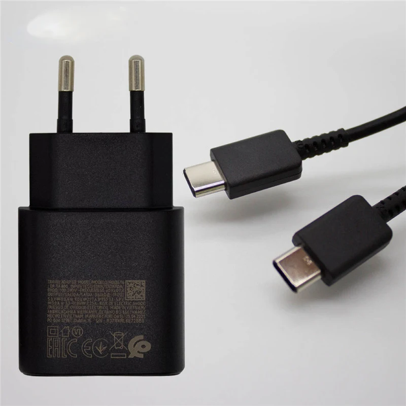 For Samsung 25W Charger  Super Fast Charge Usb PD Type C Cable For Galaxy A13 A53 A73 S22 S21 S20 FE 5G Power Adapter