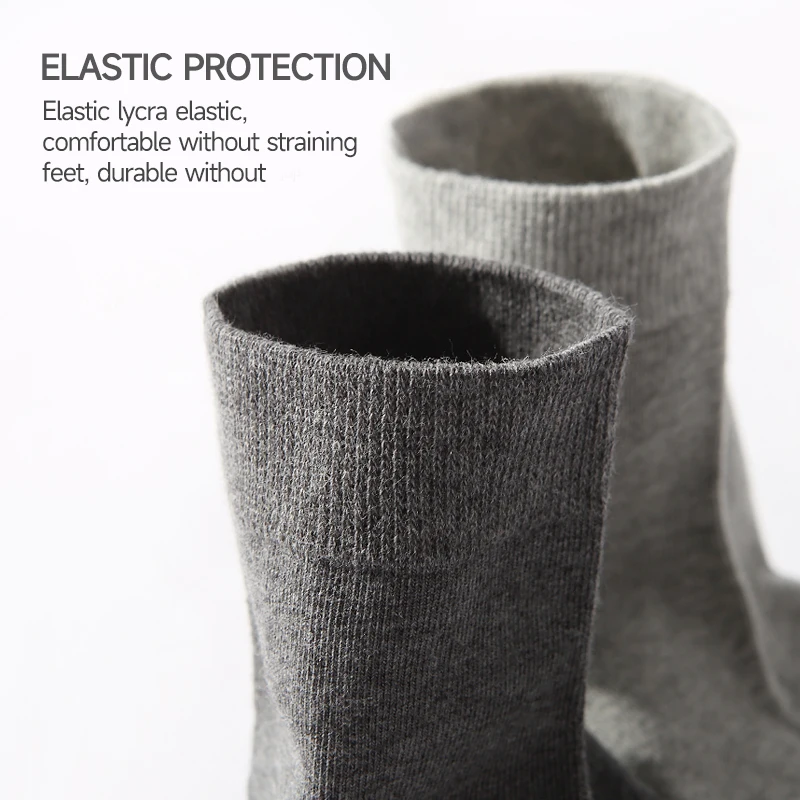 MiiOW 5 Pairs/lot Pure Cotton Men's Socks Set Business Breathable Summer Anti-Bacterial Male Middle Tube Sock for Man Gift Dress