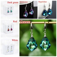 colorful crystal zirconia geometric water drop shape drop earrings high quality classic jewelry accessories for women wholesale