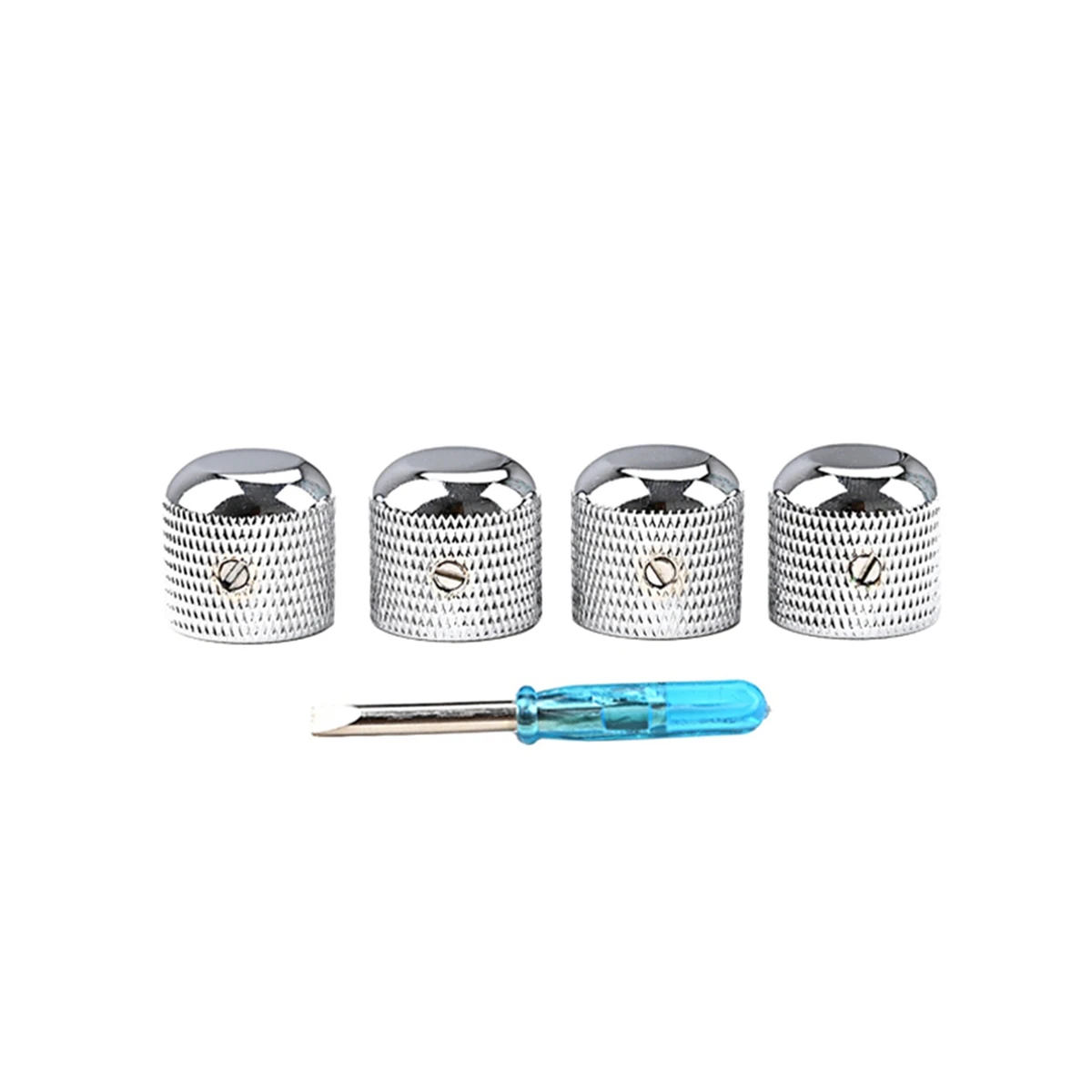 

4Pcs Professional Metal Guitar Tone Volume Knob Potentiometer Hat Cap Guitar Parts Push Knob with Hole Guitar