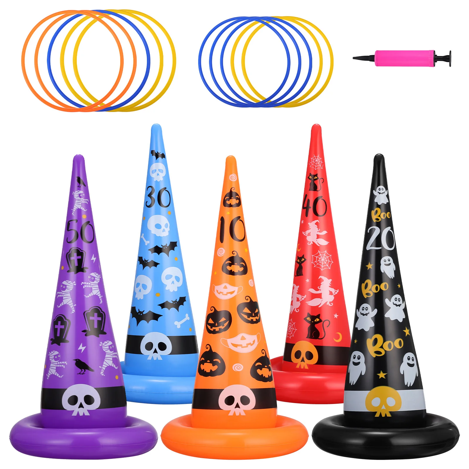 

Ring Toss Gamesparty Kids Inflatable Game Outdoorwitch Hat Supplies Activities