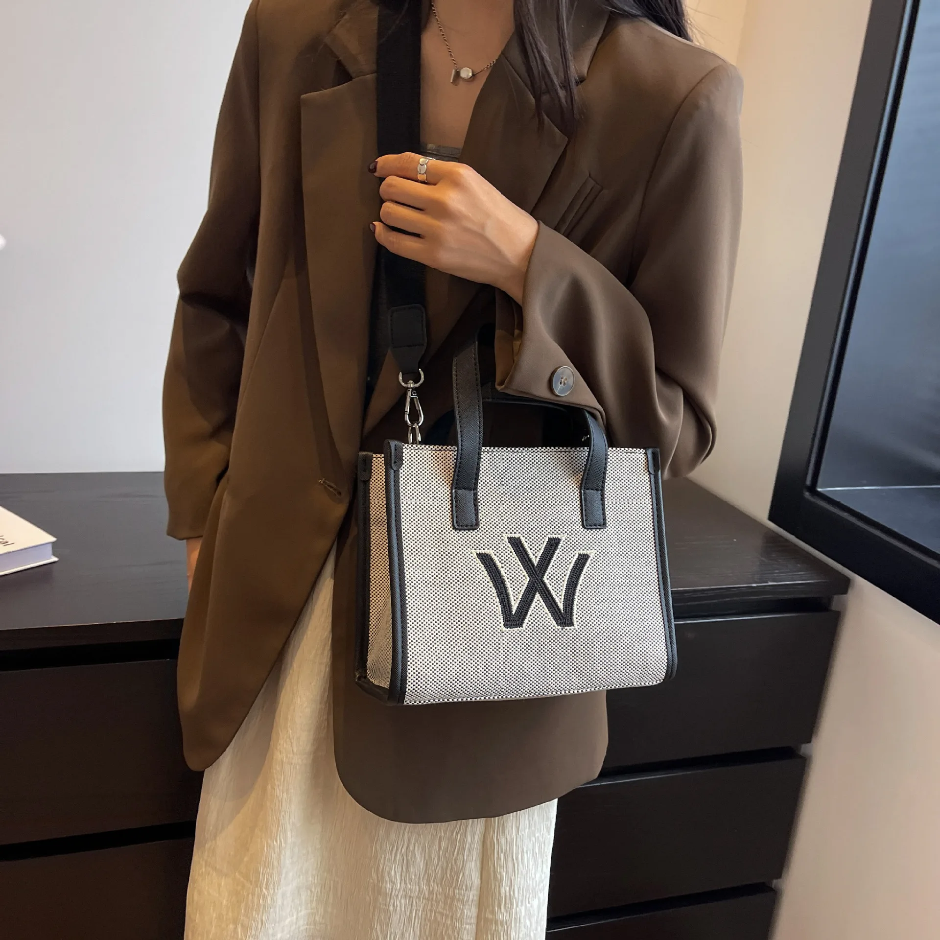 Canvas Tote Bags for Women Large Capacity Luxury Shoulder Messenger Bag Female Fashion Designer Sling Crossbody Bag