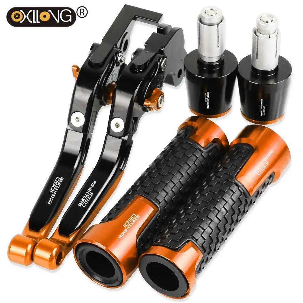 

ADVENTURE 1050 LOGO Motorcycle Aluminum Adjustable Brake Clutch Levers Handlebar Hand Grips ends For 1050 ADVENTURE 2015 2016