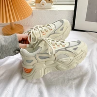 tophqws fashion 2022 chunky sneakers women casual vulcanized sports shoes retro comfortable breathable flat platform shoes women