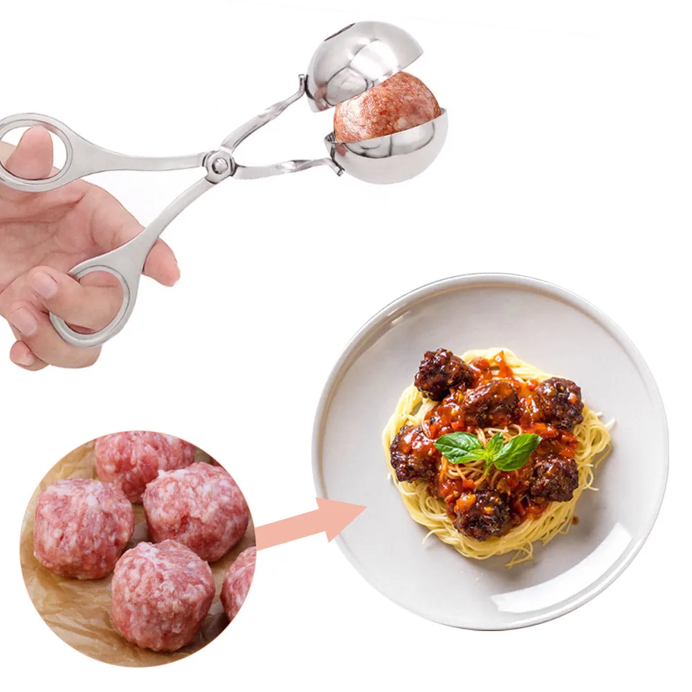 

Stainless Steel Stuffed Meatball Clip Maker DIY Fish Ball Rice Ball Making Mold Tool Non-Stick Beef Meatball Spoon Kitchen Tools