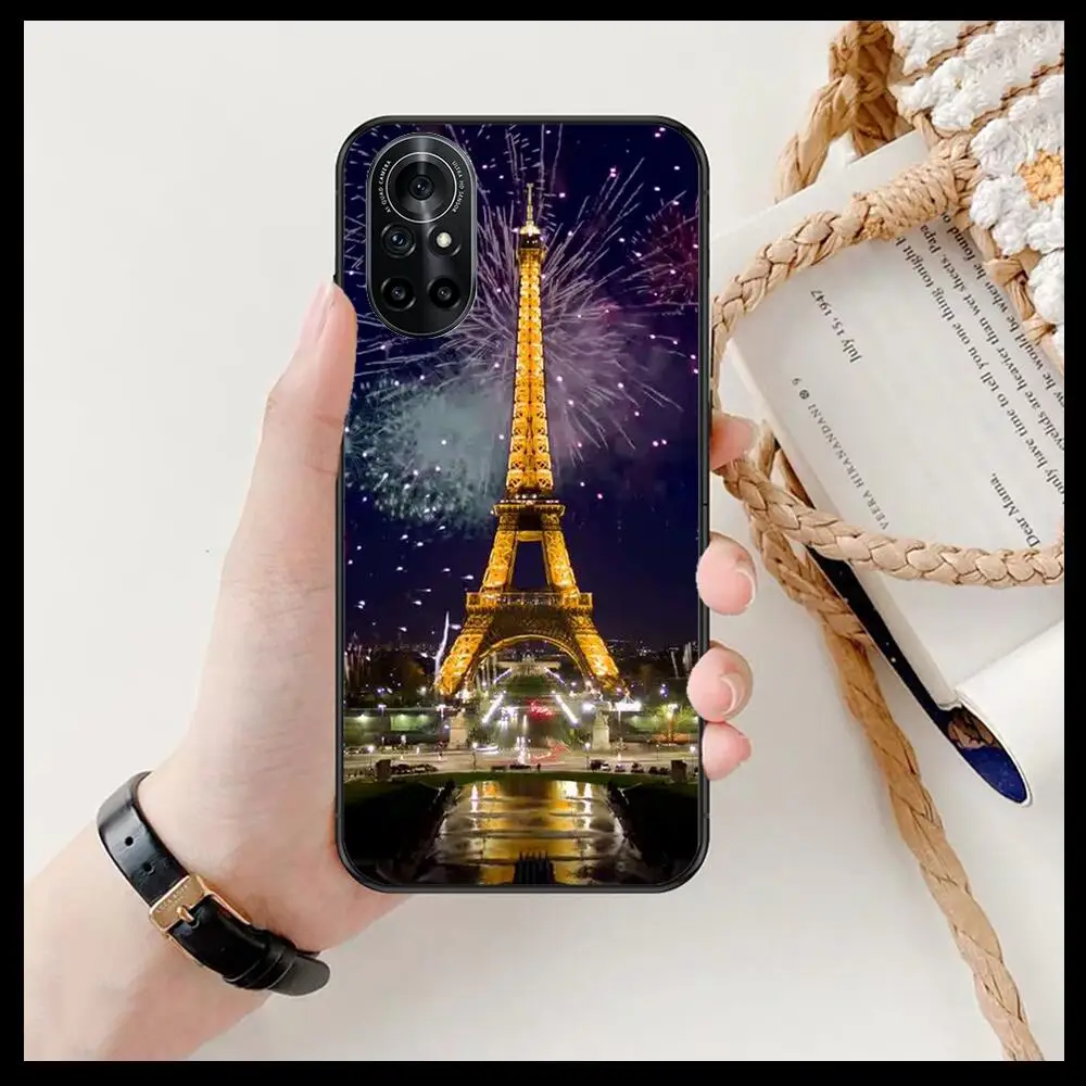 Eiffel Tower Clear Phone Case For Huawei Honor 20 10 9 8A 7 5T X Pro Lite 5G Black Etui Coque Hoesjes Comic Fash design |