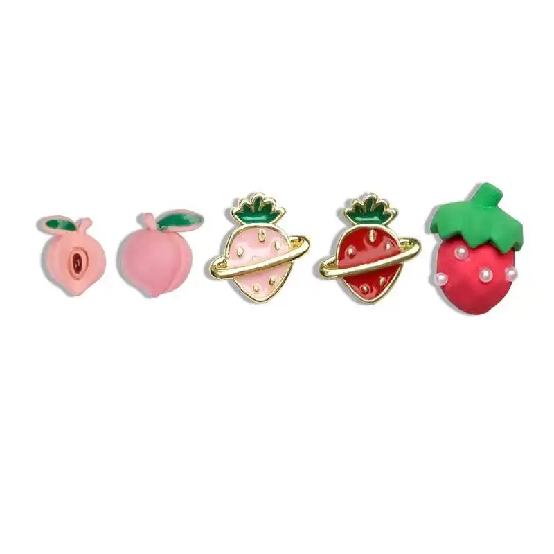 100Pcs Japanese Sweet Strawberry Kawaii Nail Art Alloy Ornament The Fairy Temperament Diy Design Metal Charms Manicure 10×10mm