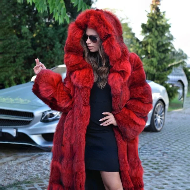 Зимнее женское пальто длинная большая женская куртка из искусственного меха