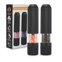 electric salt and pepper mill grinders set kichen barbecue grinding tools adjustable thickness herb spice mill with led light