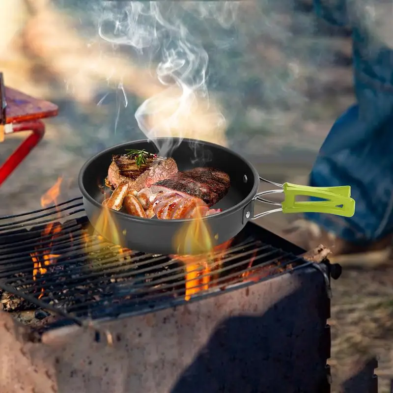 

Camping Cookware Set with Cups Backpacking Stove Kit for Cooking and Boiling Water Outdoor Cooking Accessories for Hiking