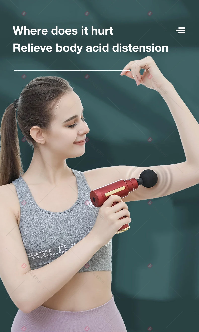 Электрический массажный пистолет SANLEPUS с ЖК-дисплеем для снятия боли в шее и спине