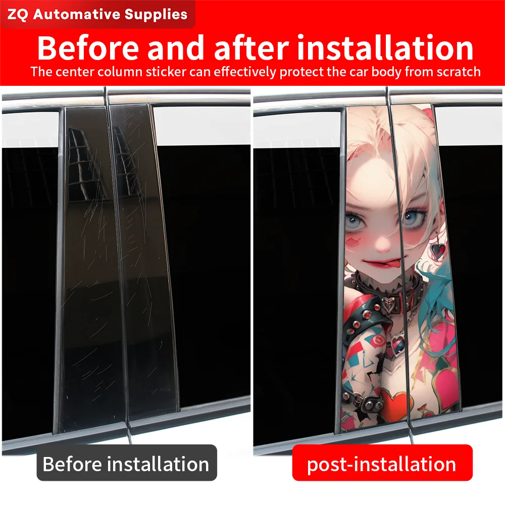 Граффити джокер девушка Автомобильные наклейки Авто B столб водонепроницаемый