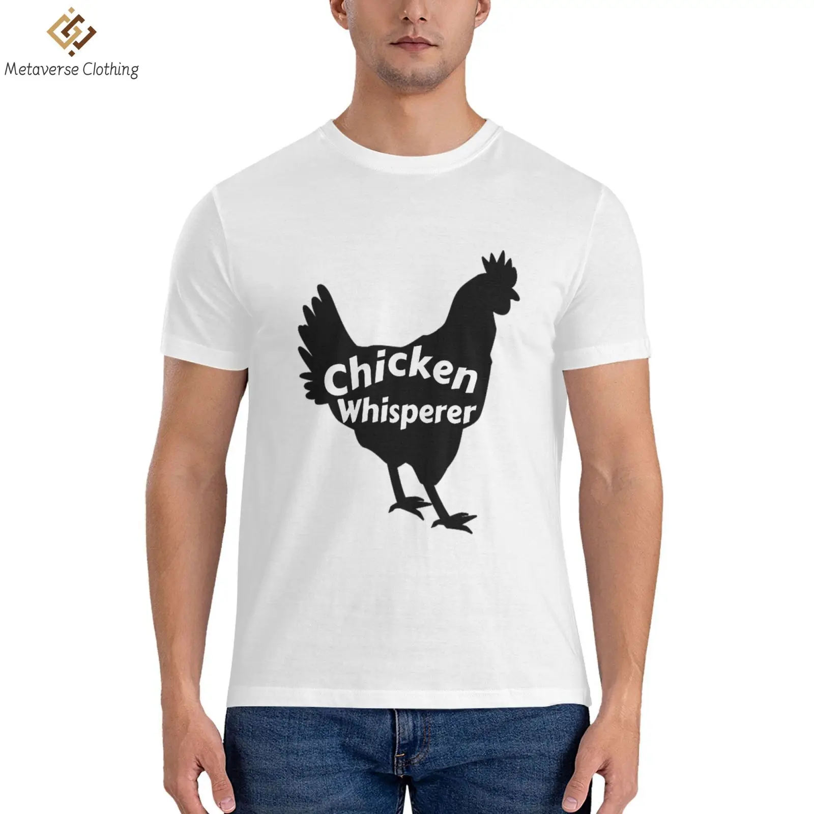 

Chicken Whisperer Print Men T-shirts Funny Cotton Casual Tees Fashion Short Sleeve Round Neck Men Clothing Oversized T Shirt