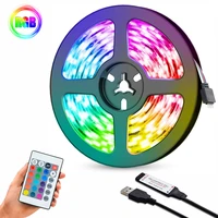 led stirp light remote controller flexible fita lamp for decoration living room bedroom 5050 rgb background decor bulbs ribbon