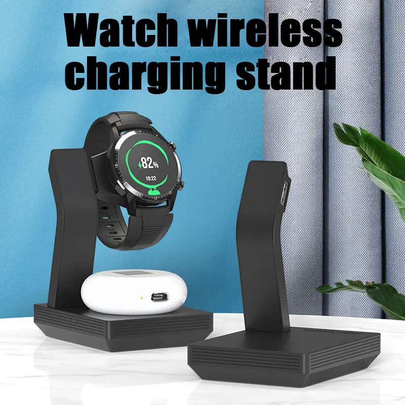 

Watch Charger 15W 3-in-1 Wireless Charger Vertical Charging Base for iphone for Huawei Watch Earphone USB Watch Charger Mount
