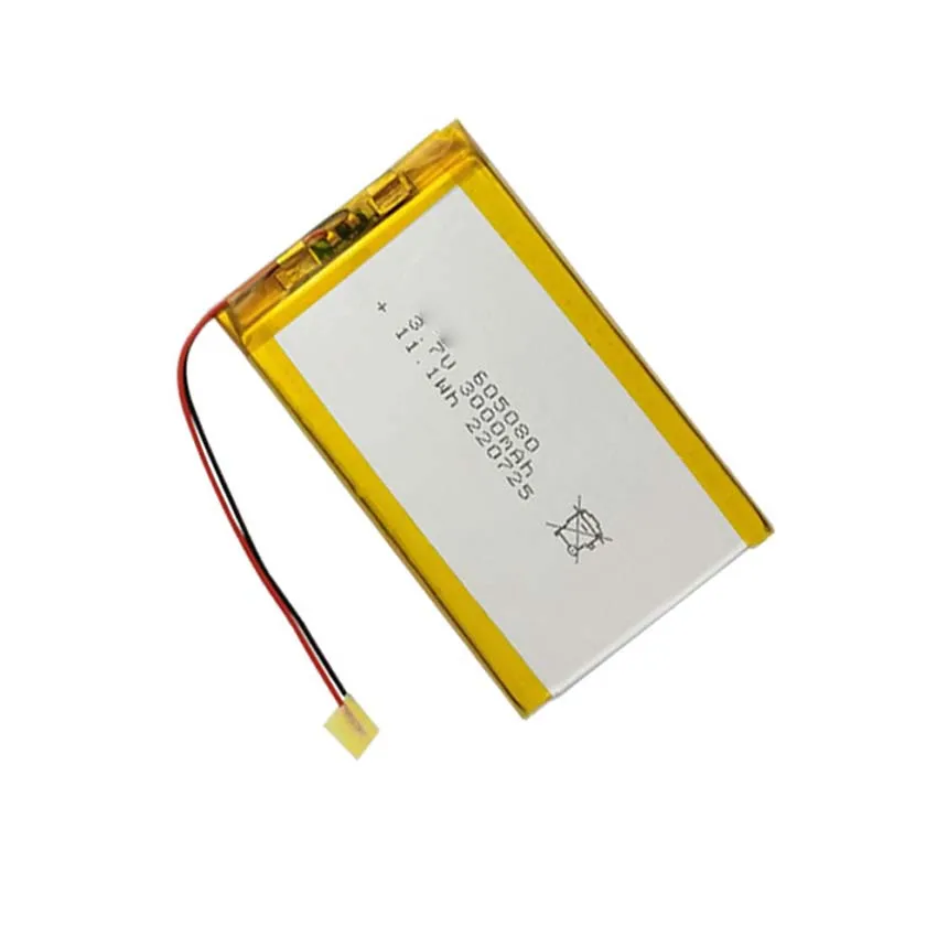 Литий-полимерные ионные батареи 3 7 в 3000 мАч 605080 разъем JST 2 0 мм