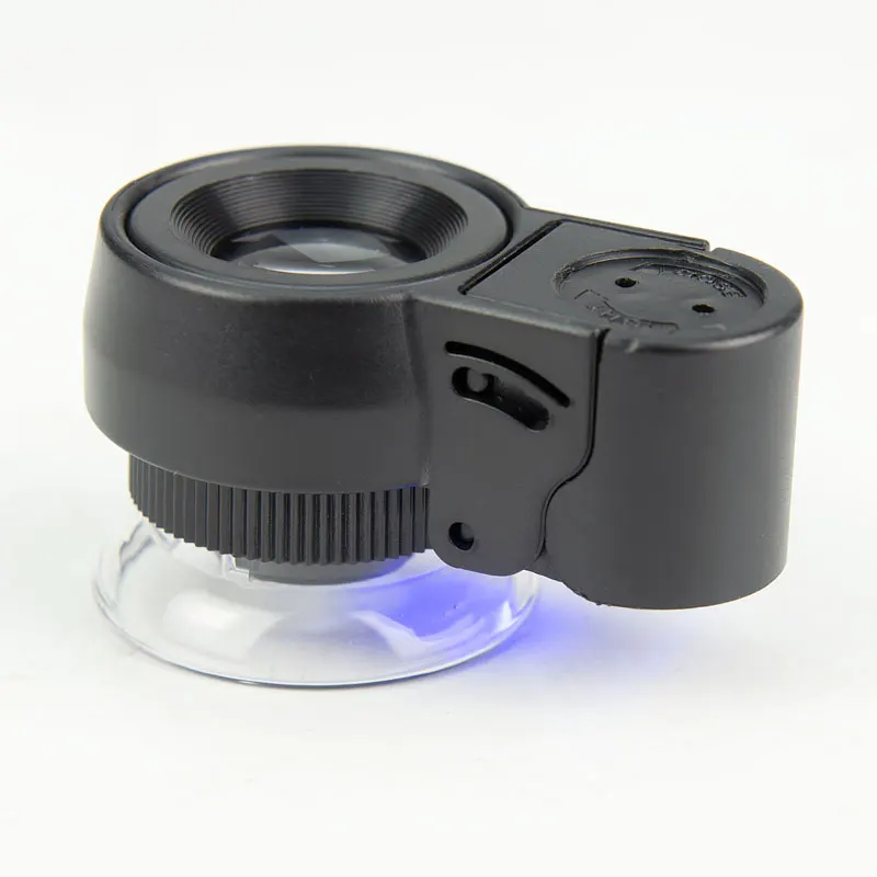 

LED UV Illumination 30X Magnifier Cylinder Loupe Jeweler Stamps Money Identify Magnifying Glass