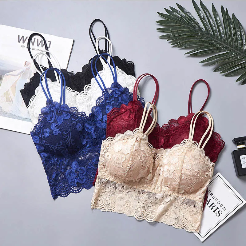 Женский кружевной бюстгальтер бесшовное нижнее белье жилет с открытой спиной