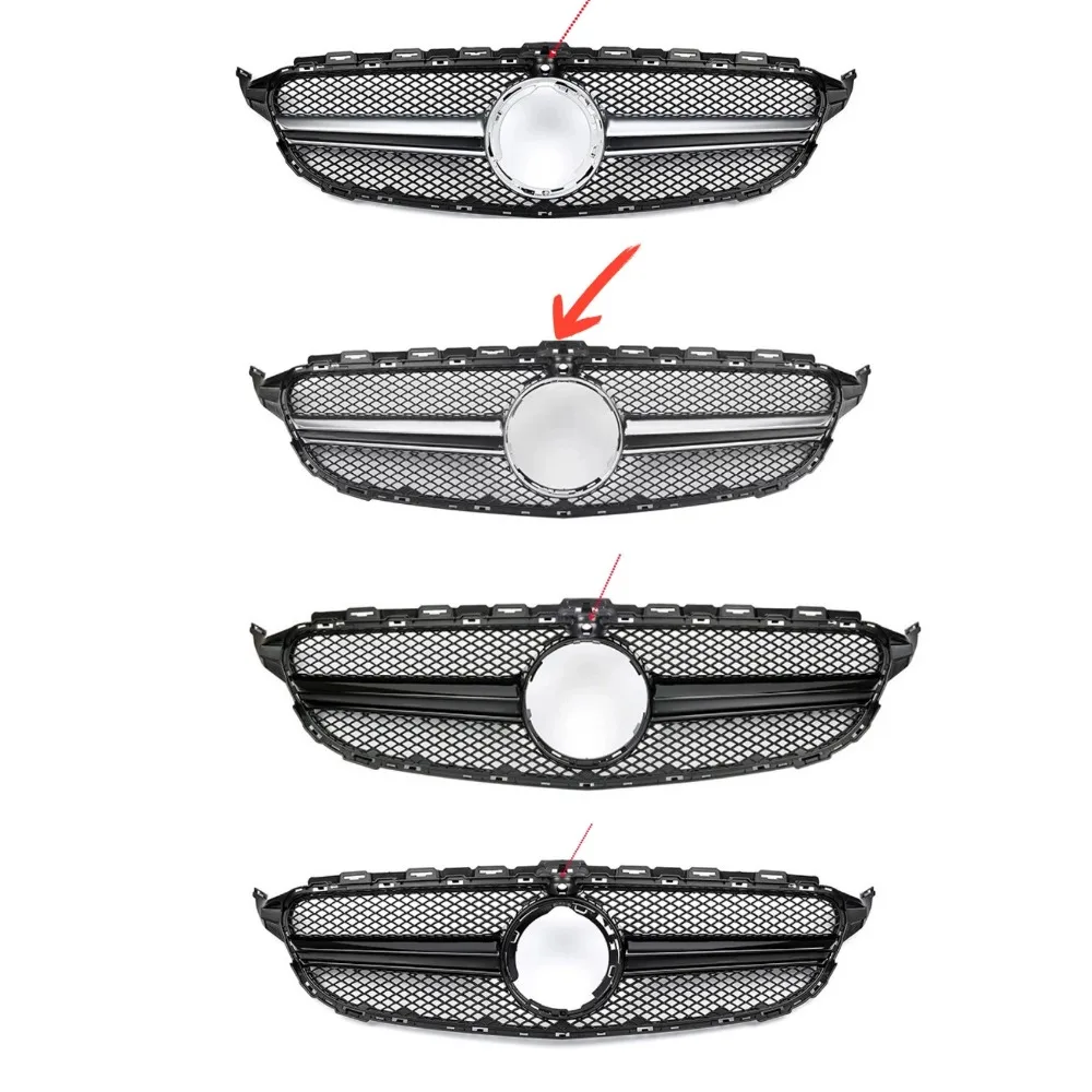 Для Mercedes Benz W205 C S205 C205 2014-2021 C260 C250 C180 C200 C300 Sport Tuning RefitFront Grille Bumper Grill AMG Style