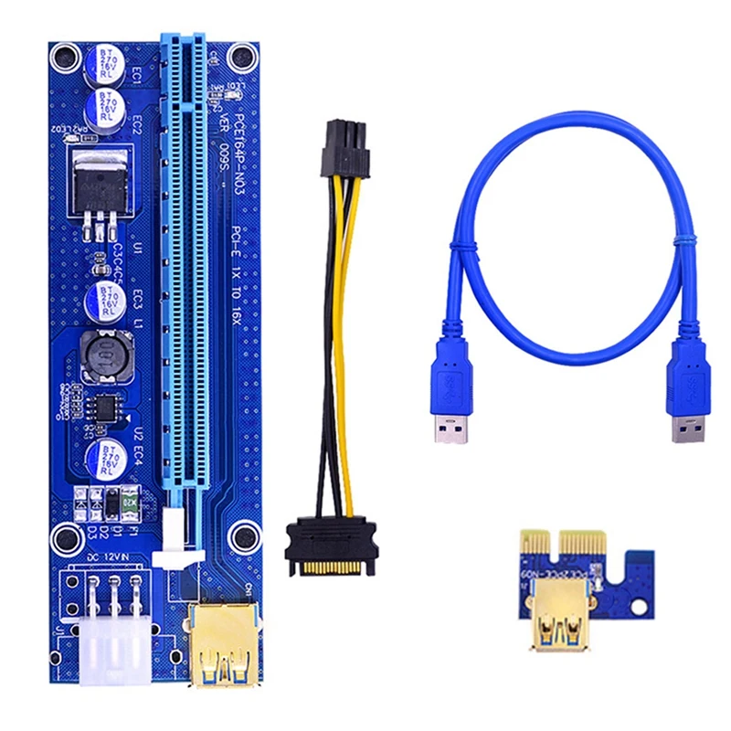 

VER009S USB3.0 Pci-E to Pci Adapter Card Pci-E 1X to 16X Image Card Extension Cable Bitcoin Mining Adapter Card