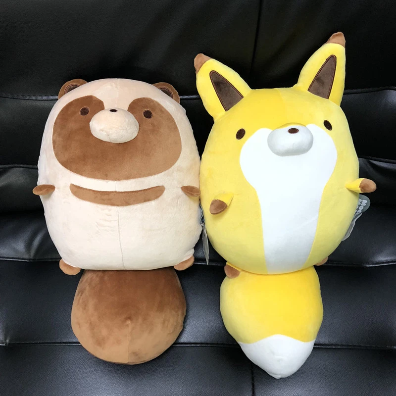 Новинка милая плюшевая набивная Подушка Tanuki to Kitsune Raccoon Dog Fox подушка кукла игрушка