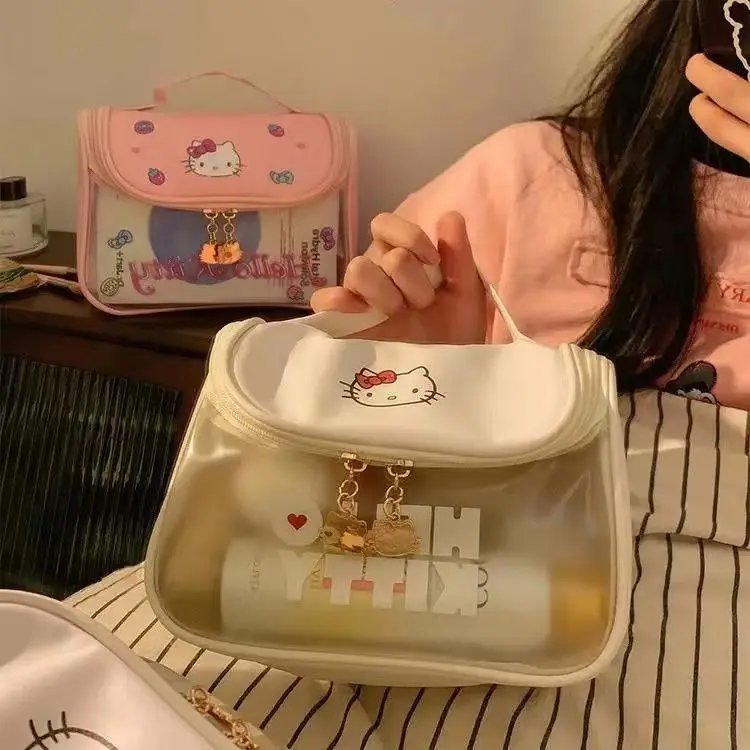 Косметичка Hello Kitty Sanrio Kuromi с милым котиком KT портативная Вместительная дорожная