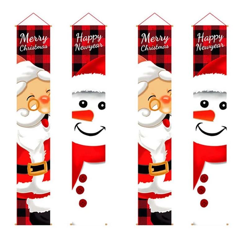 

2X Santa Claus Christmas Door Banner Merry Christmas Decor For Home Christmas Ornament Xmas Navidad Gift New Year