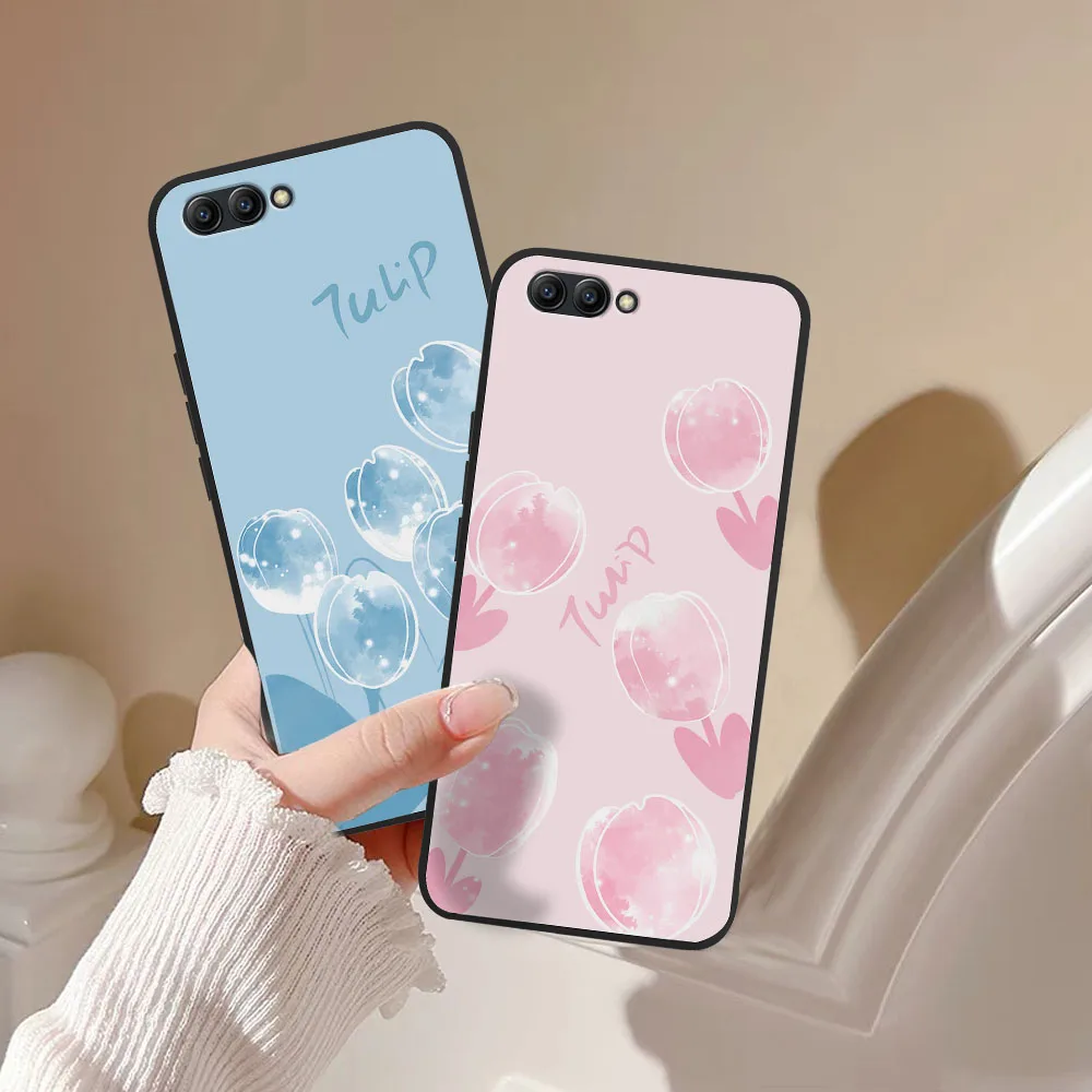 Чехол для Huawei Honor View 10, Задняя панель для телефона Honor V10, задняя панель с цветами, силиконовые чехлы