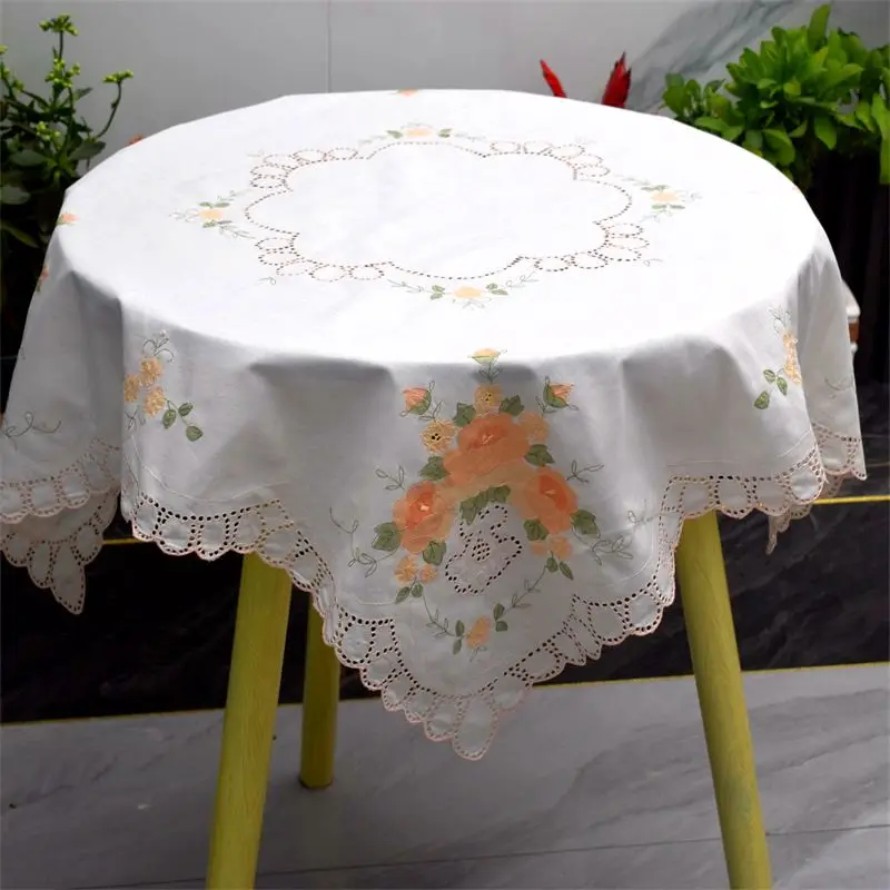 

Tablecloth, bedside table, teapot cover, polyester cotton silk patch, embroidered square towel, rural microwave oven drape