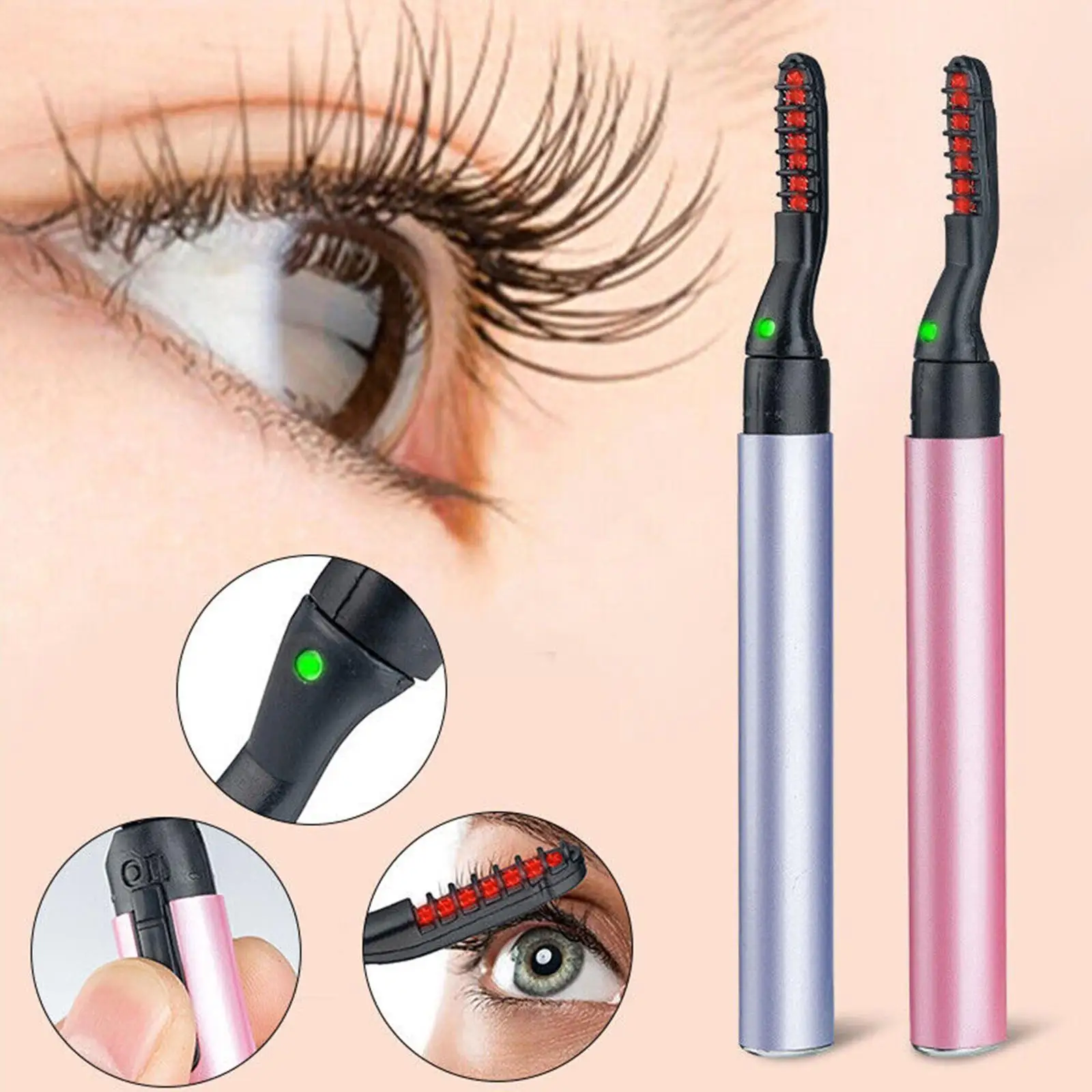 

Electric Eyelash Curler Long-lasting Curling Perm Heating Eyelash Ironing Eyelash Styling Makeup Tool Comb Brush Eyelash Cu U8n3