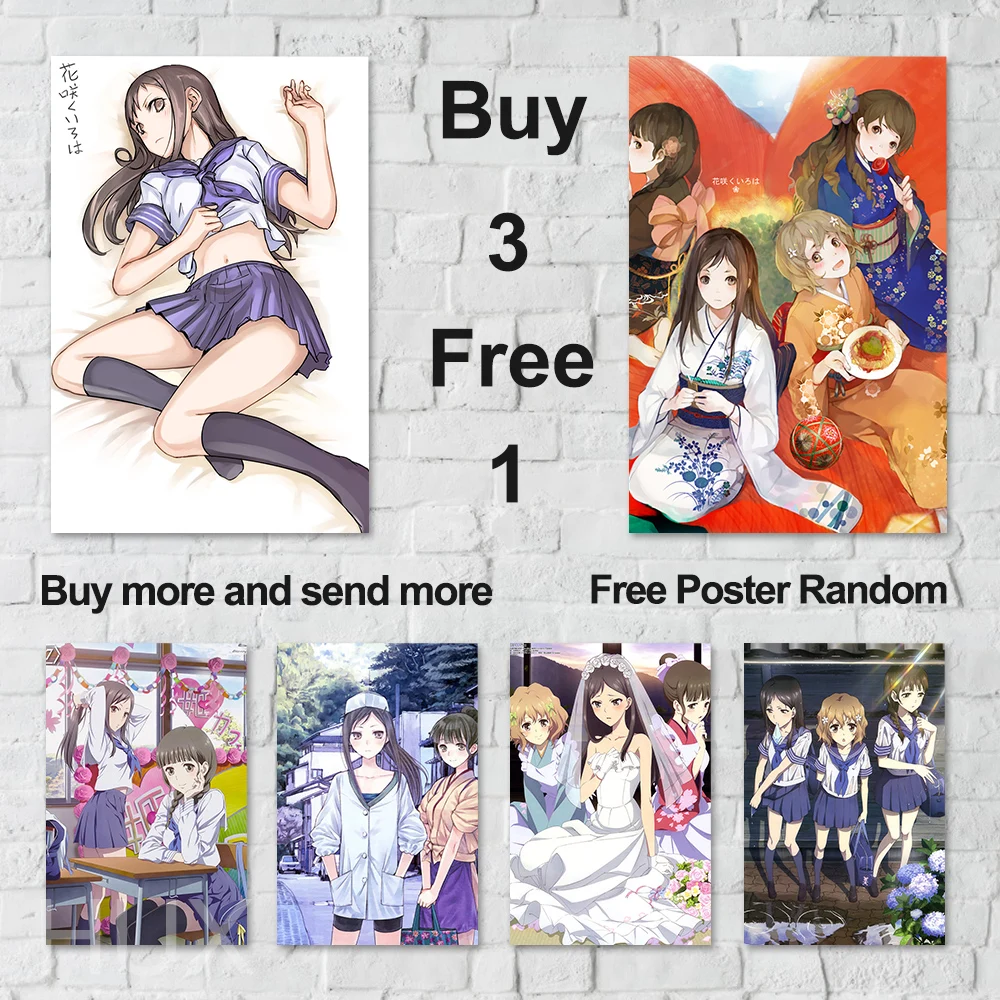 

Japan Anime Girls Diy Posters Custom Printed Retro Art Posters Wall Art Canvas Painting Wall Stickers Pictures Home Room Decors