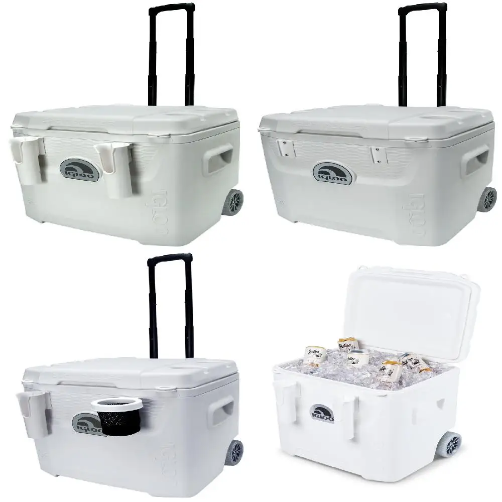 

. Qt 5-Day High Durability White Marine Ice Chest Cooler on Wheels - Supremely Portable, Handily Storable and Perfectly Suited f