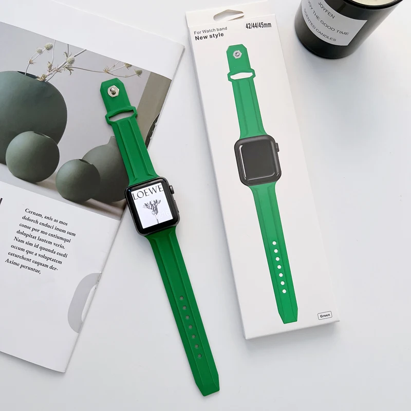 Diamond Shape Silicone Strap For Apple Watch Band 38/40/41MM,42/44/45/49MM Sports Smart Watch Accessories iWatch Ultra Series785