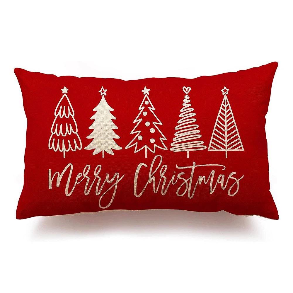 

Рождественская декоративная наволочка, льняная, 30x50 см