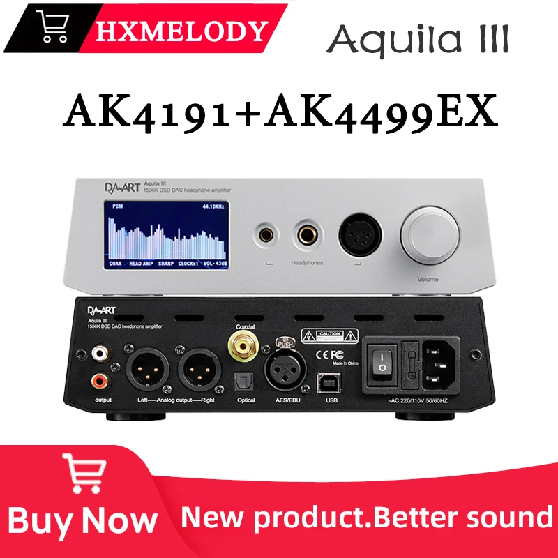 

DAART Yulong Aquila III Digital Audio Decoding AK4191 AK4499EX DAC DSD1024 PCM1536kHz HIFI Preamp Headphone Amplifier All-in-one