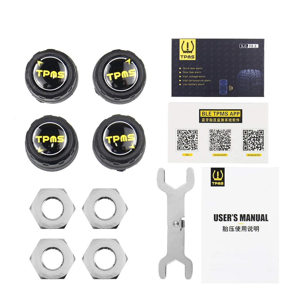 

VSTM TPMS Bluetooth 5,0 универсальный внешний датчик давления в шинах Поддержка IOS Android телефон датчик давления в шинах простая установка
